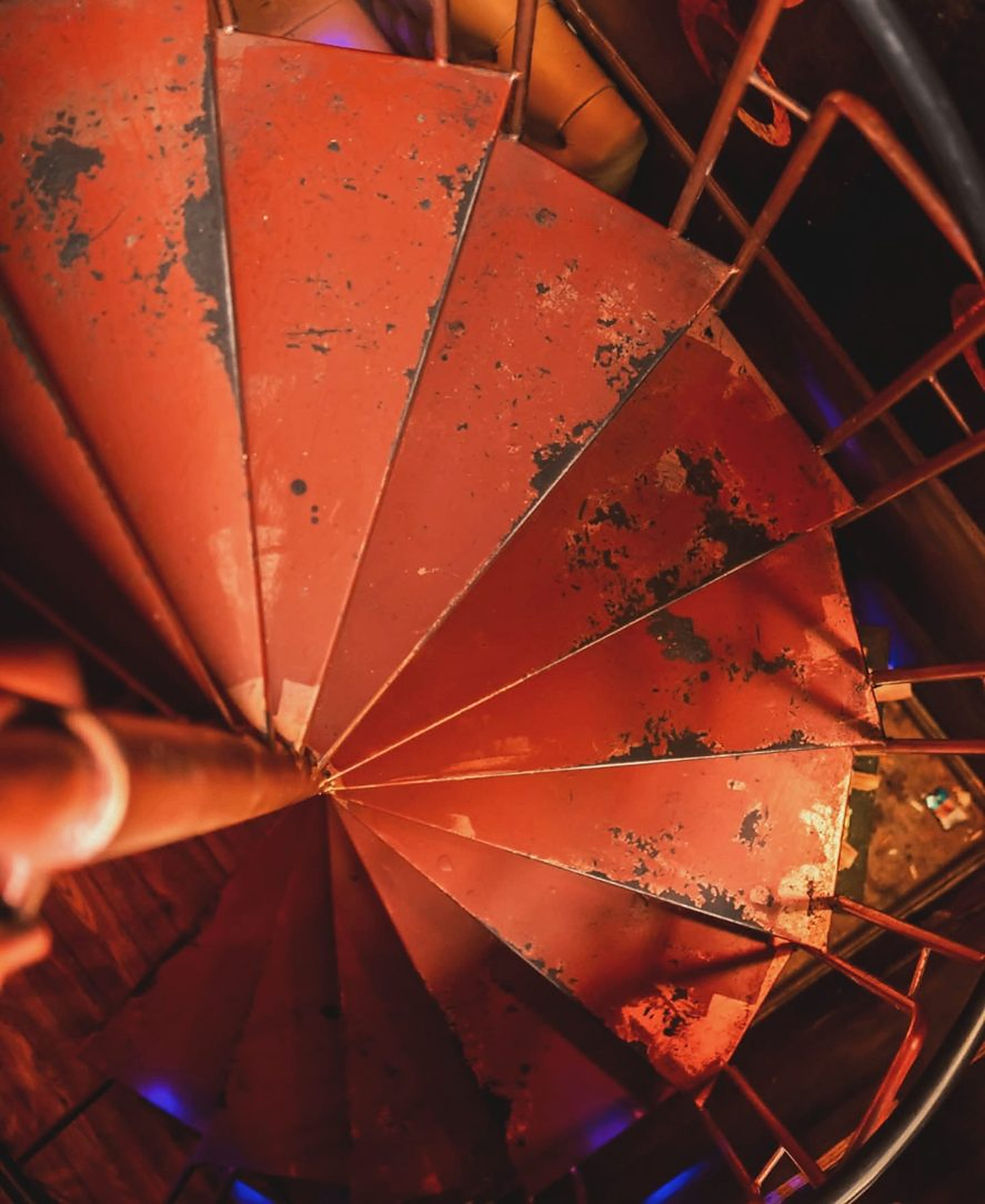 The spiral staircase seen from above